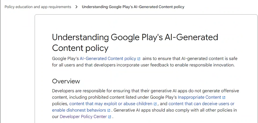 Google Play宣布整顿 AI 类工具应用