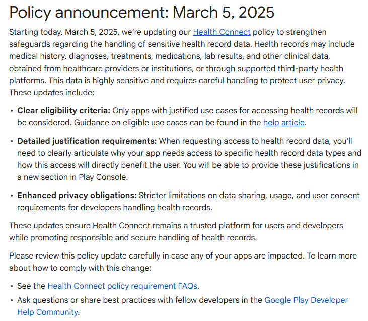 即日生效!Google Play政策更新:医疗或健康类App又将收紧